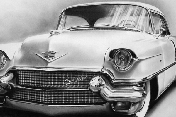 Раритетный Cadillac. Рисованное изображение