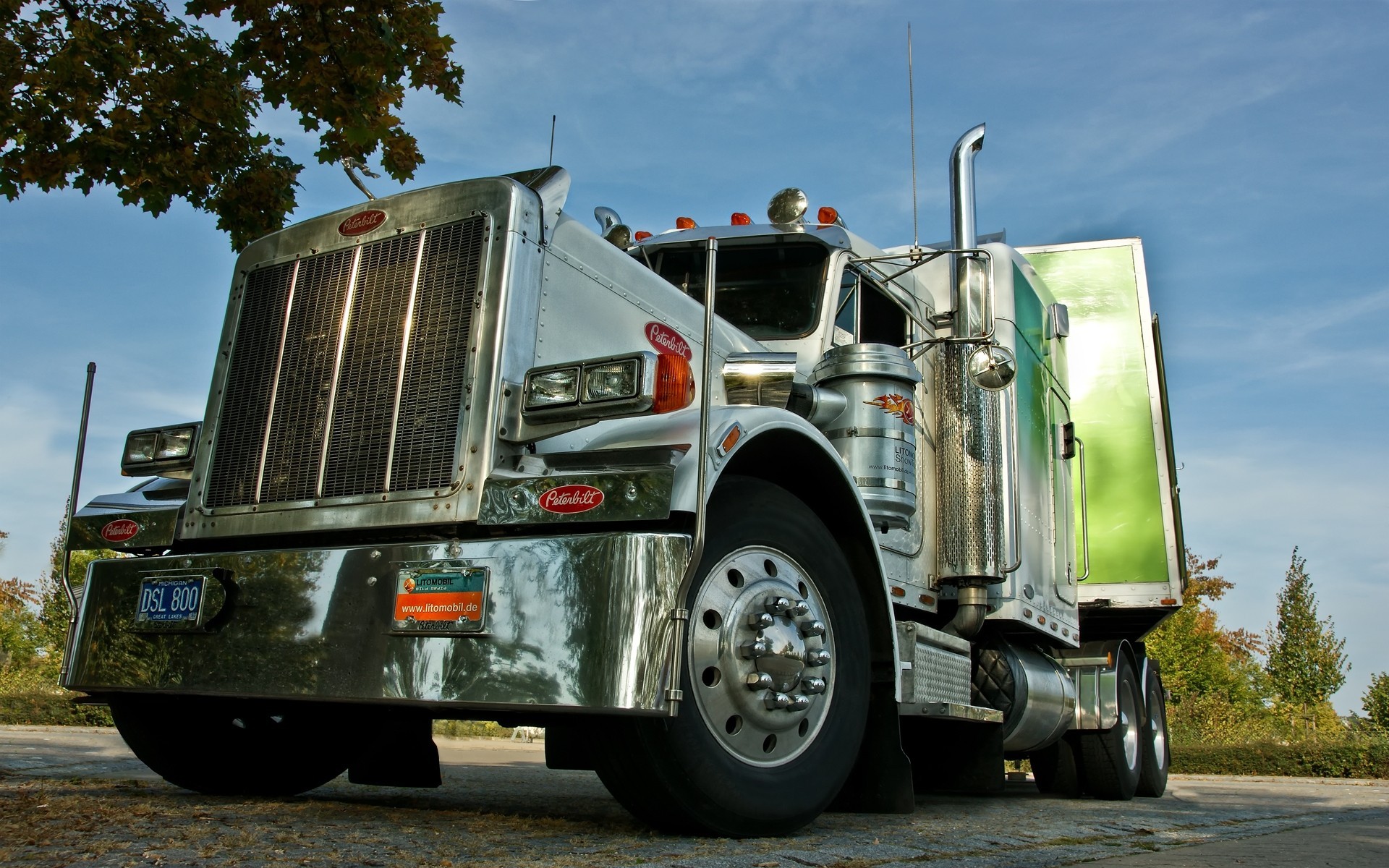 ciel voiture camions peterbilt route