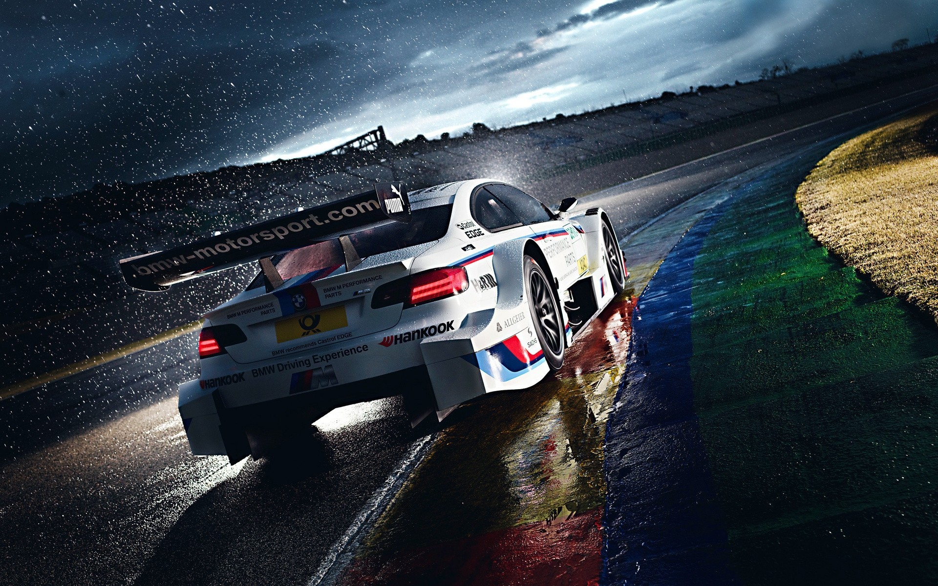 competition dtm track bmw morning white rain team m3 race