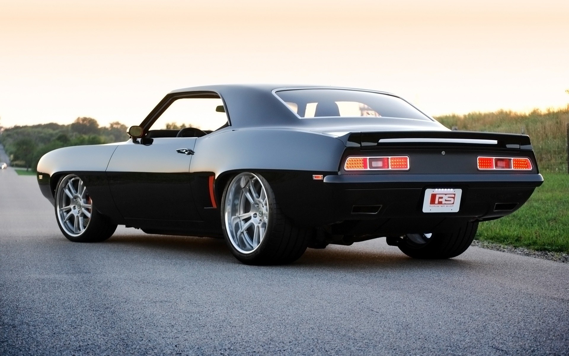 camaro coupe corvette rear view chevrolet 1969