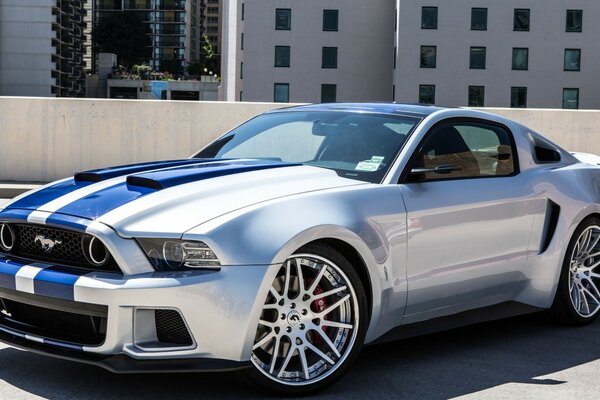 Sports mustang with the window down