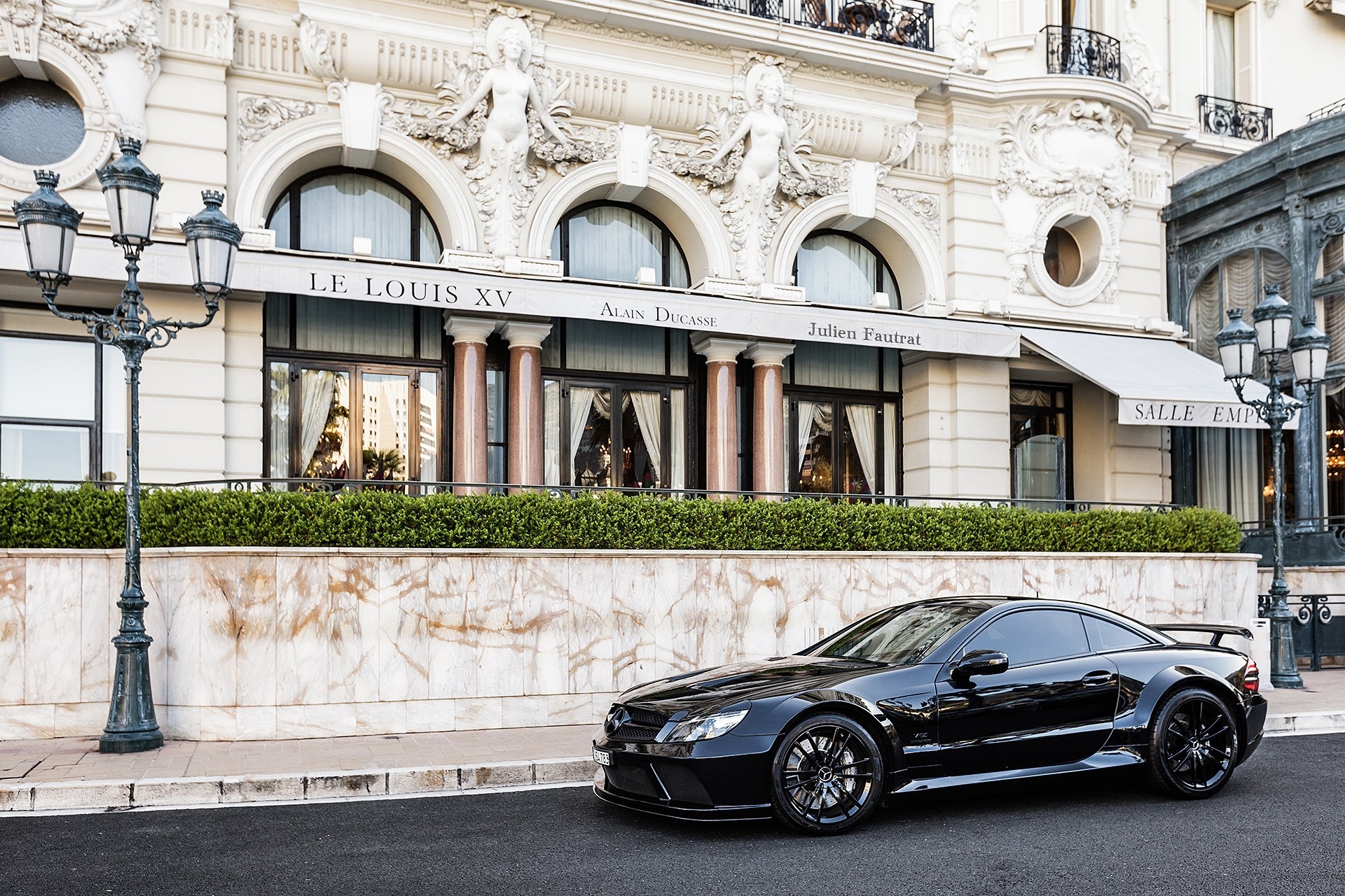 tuning sl65 privat stadt schwarz amg mercede