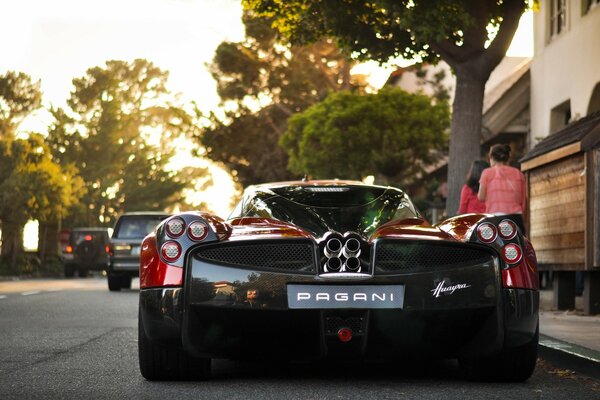 Pagani s car is parked on the street