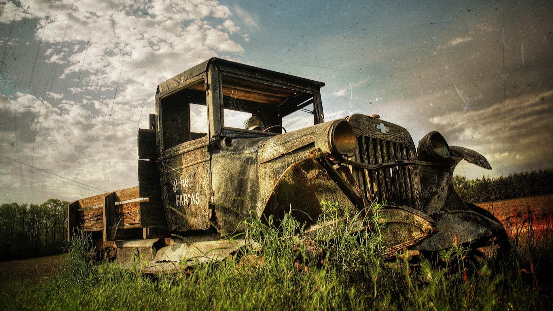 camion foto erba campo relitto pick-up