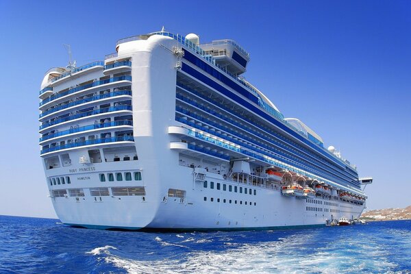 Cruise ship on the high seas