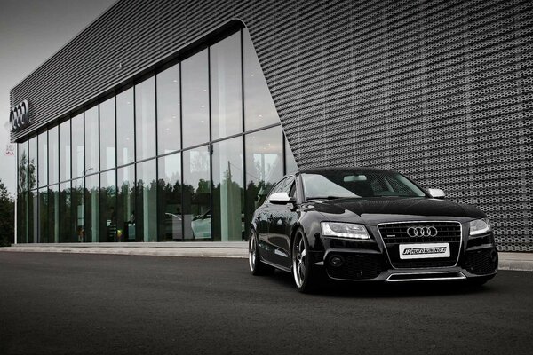 Strict metallic style black audi