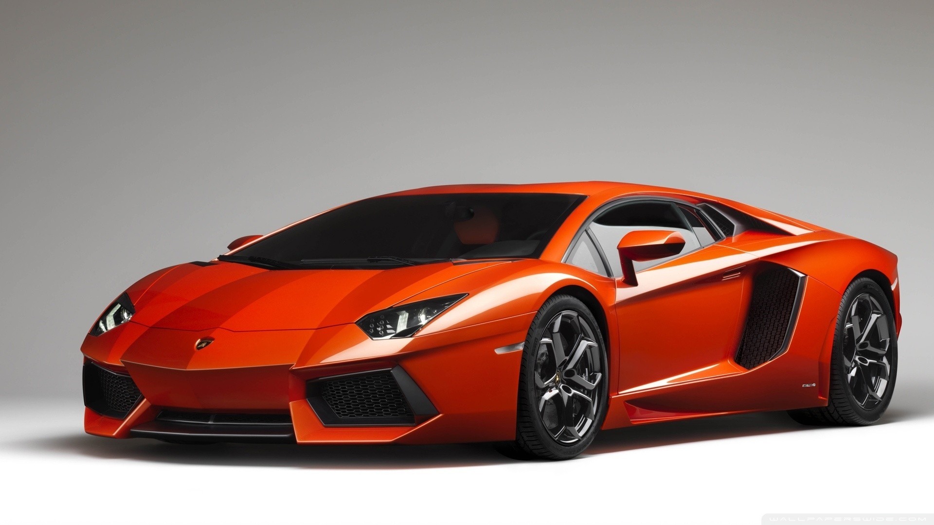 auto orange supercar lamborghini aventador