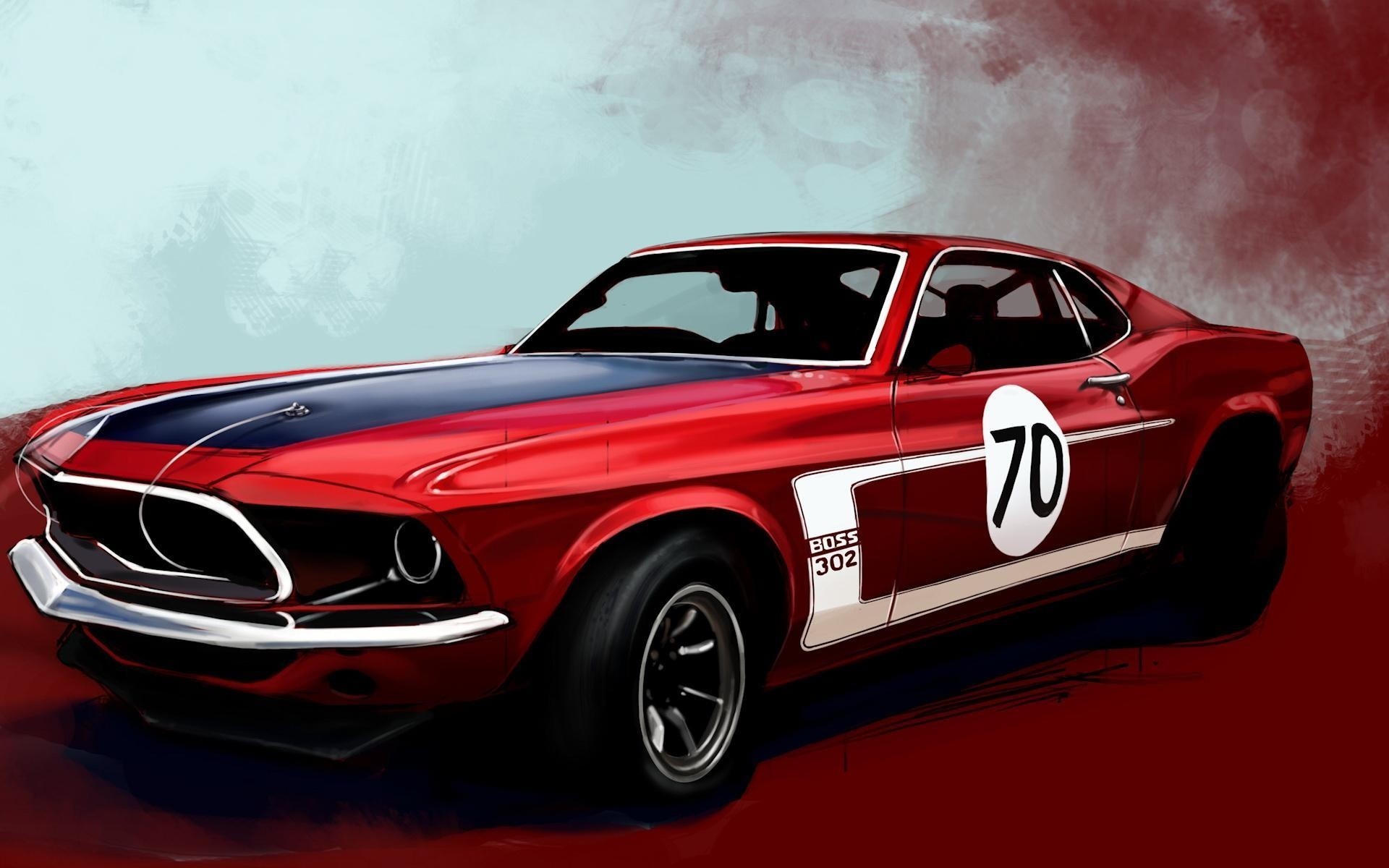 boss 302 czerwony mustang