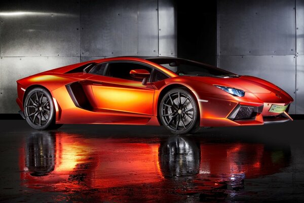 Lamborghini aventador Auto mit großen Rädern