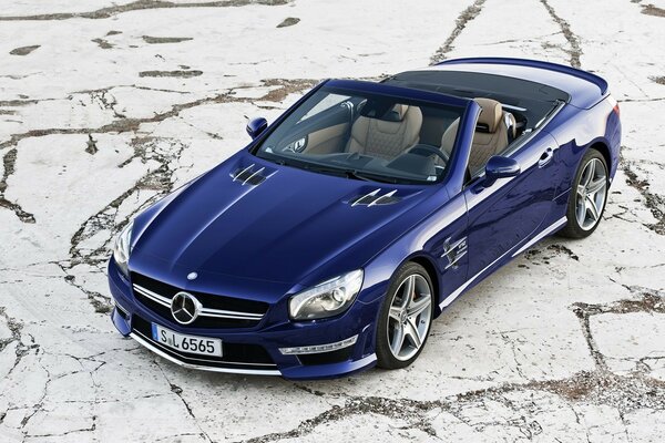 Blue Mercedes open top