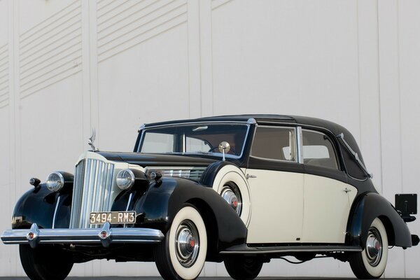 Beautiful vintage car with white wheels