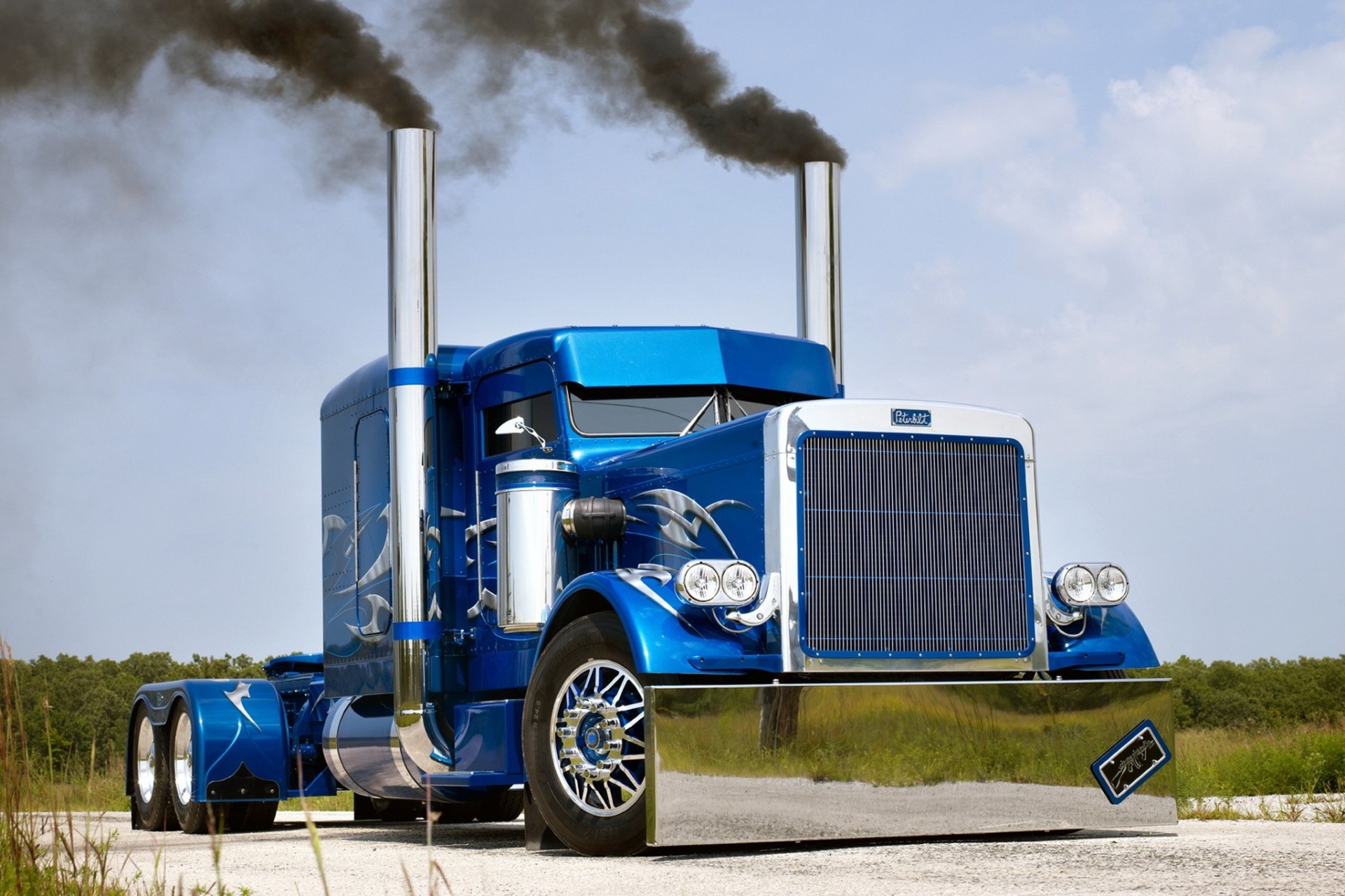 potencia camión grande peterbilt carretera