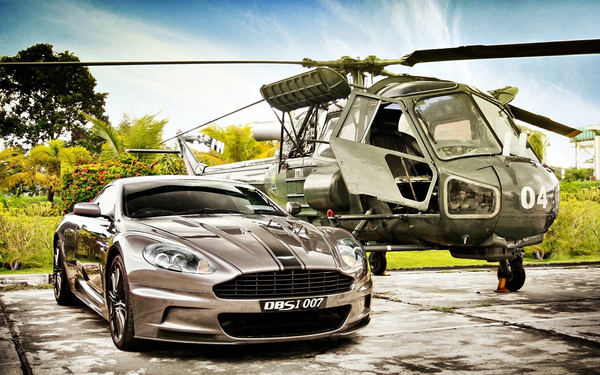 aston martin james bond film cars helicopter