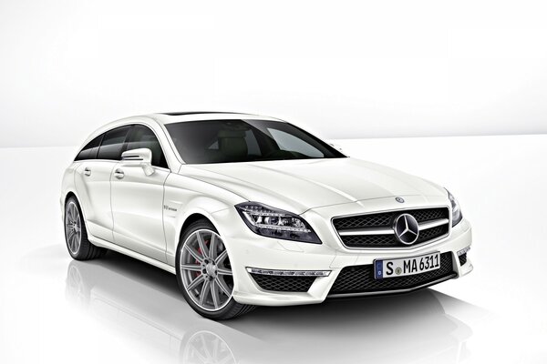 Mercedes benz in the studio on a white background