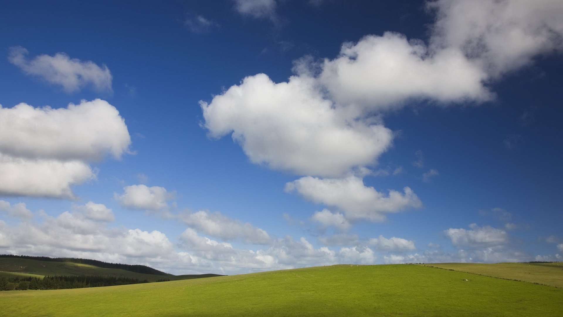 nuages pâturage verdure ciel champ collines pré nature