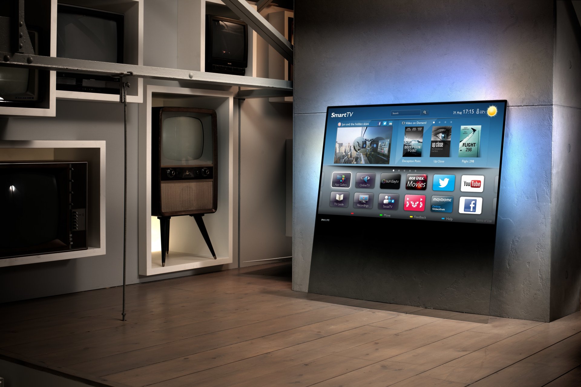 philips designline tv smart tv televisores pasado futuro interior