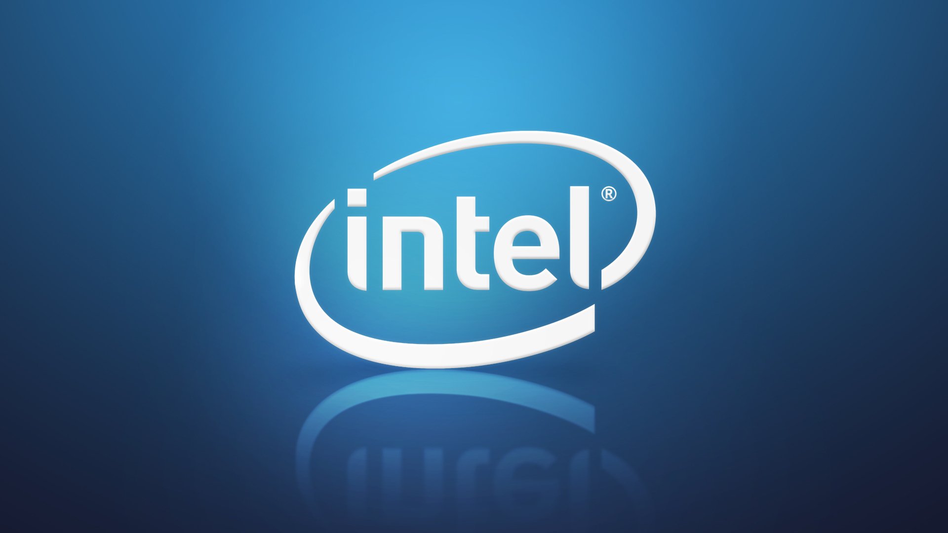 intel logo intel gradient blue light blue reflection