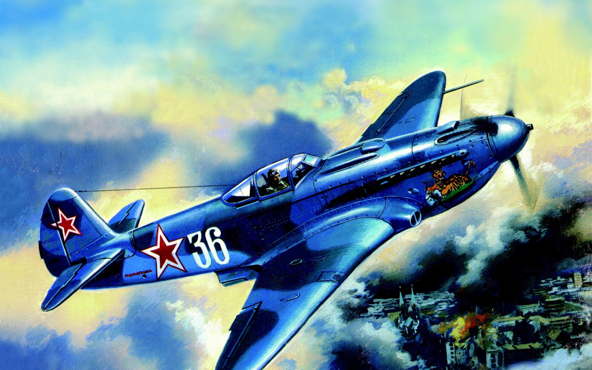 plane fighter lagg-3 war sky soviet