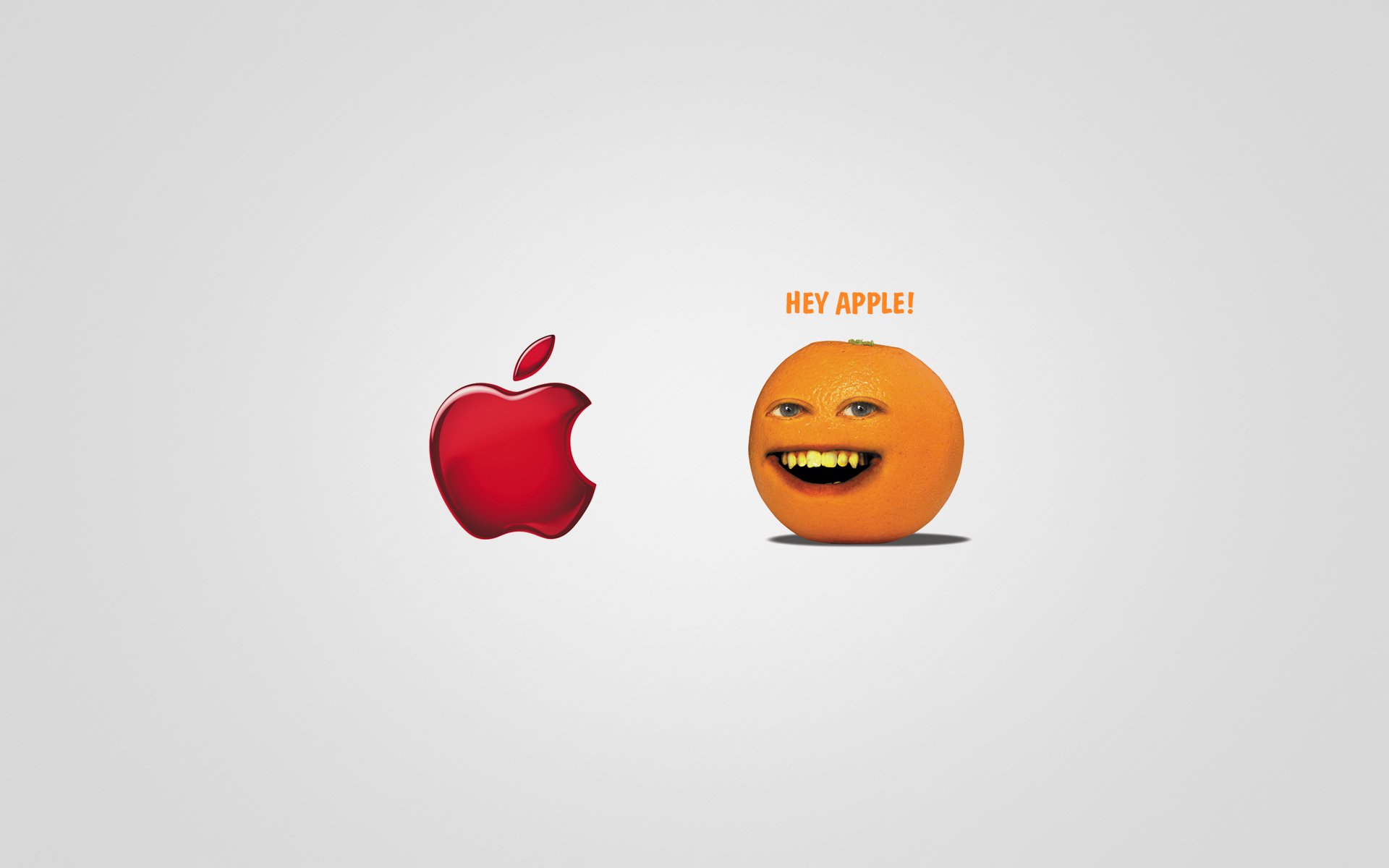 apple the annoying orange funny inscription hey apple