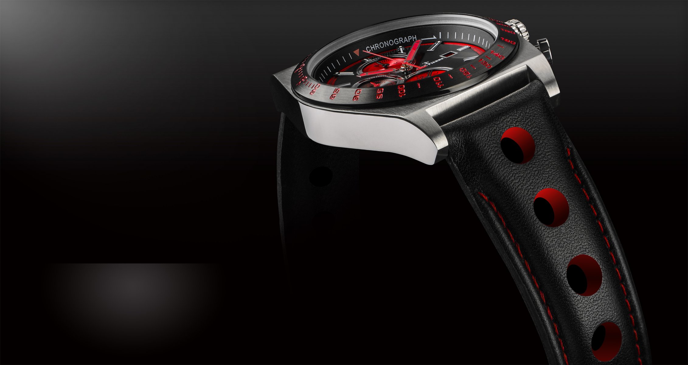 reloj negro rojo