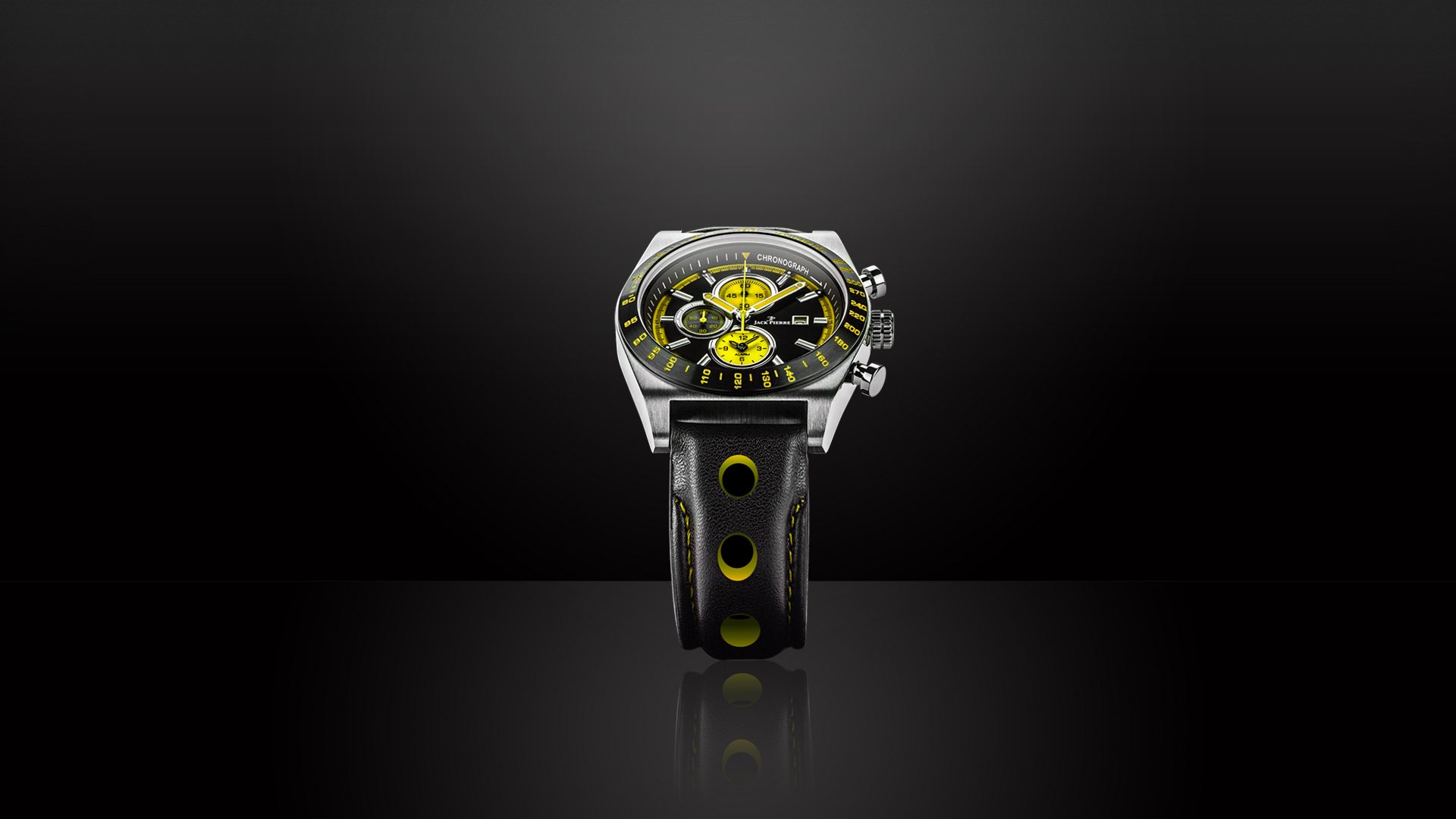 jack pierre watch black yellow