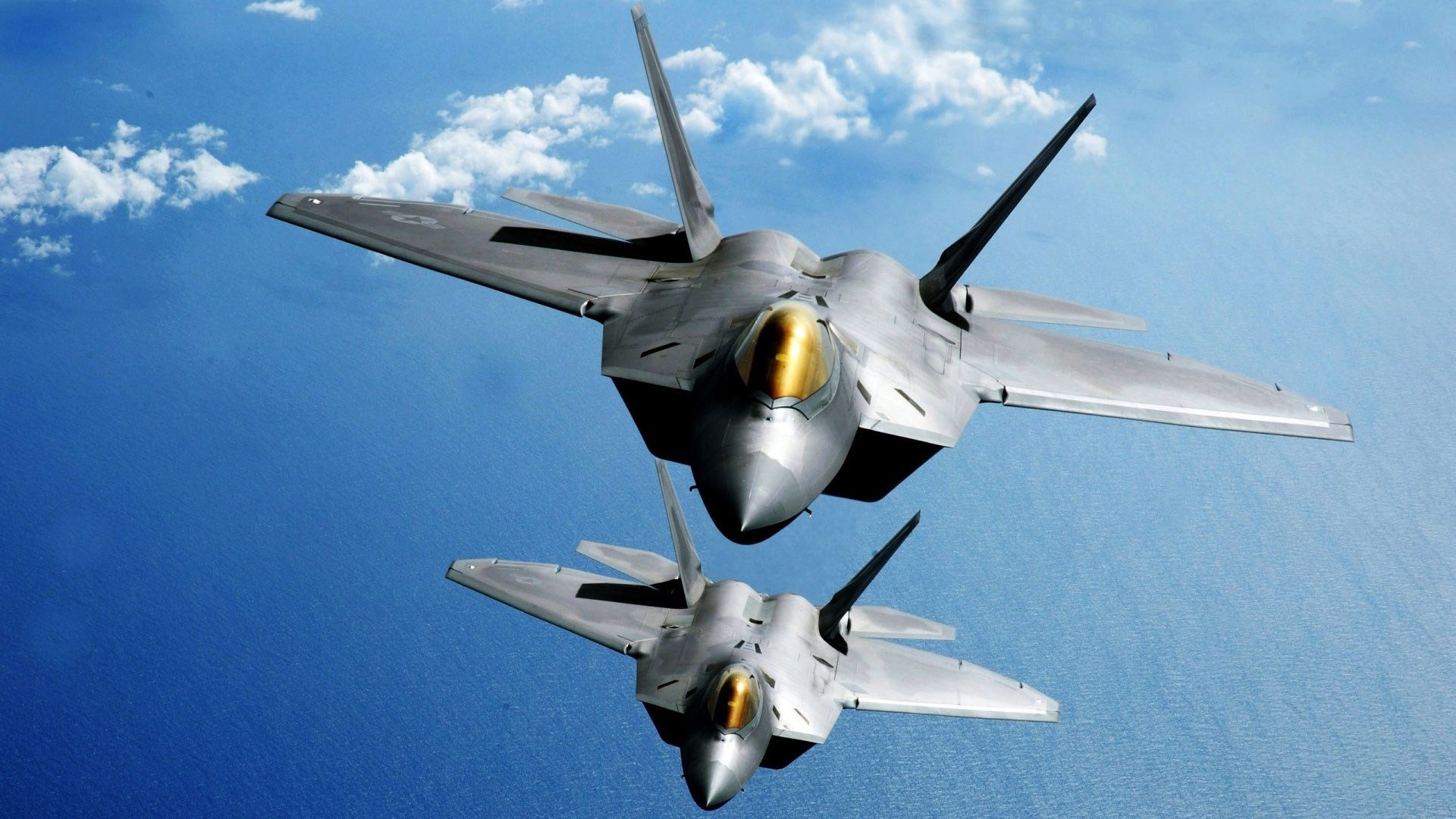 raptor aereo combattente cielo oceano f-22 militare due