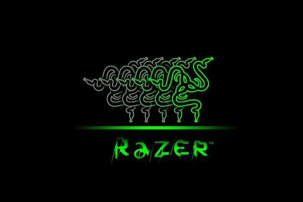 Logotipo de razer sobre fondo negro