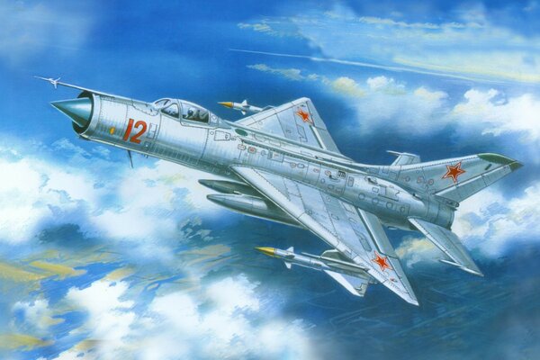 Photo d un avion de chasse soviétique MIG