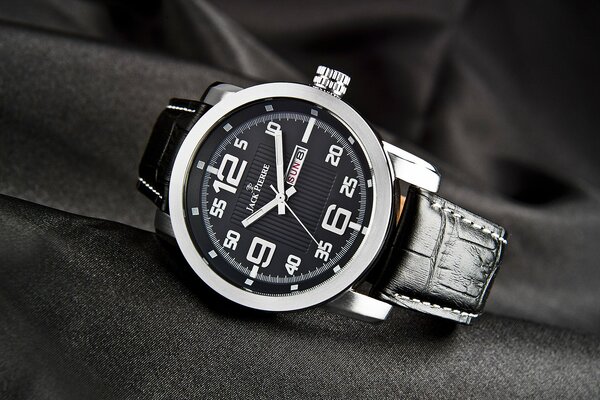 Business style watch made of black metal