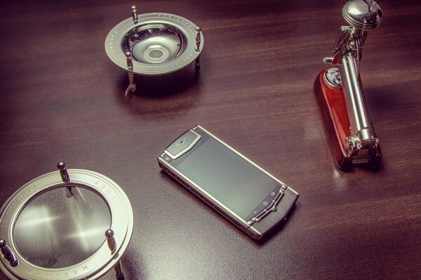 Gadget on the table with a beautiful effect
