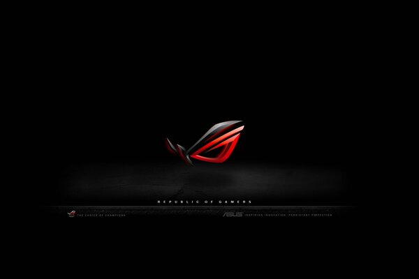 Logo Asus rosso su sfondo nero