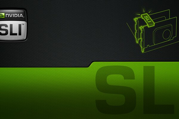 Nvidia SLI Verde Nero Logo