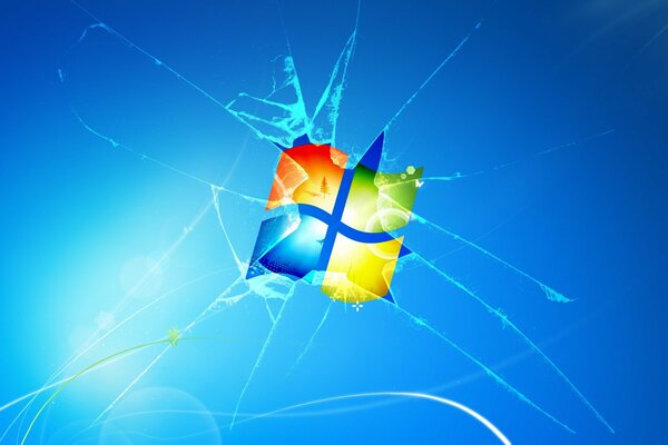 Sistema operativo Windows con schermo rotto