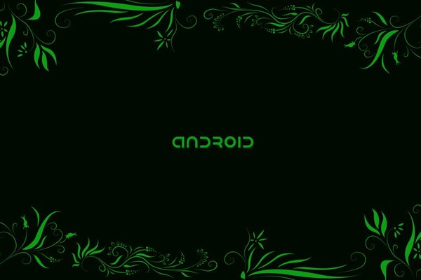 Grünes Android-Logo auf schwarzem Hintergrund