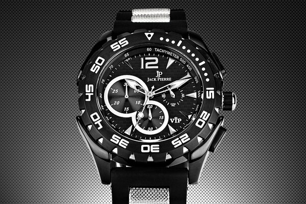 Noir horloge Jack pierre avec chiffres blancs