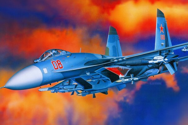 Rosyjski myśliwiec lotniczy Su-27