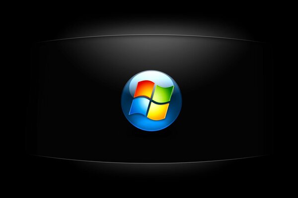 Цветная эмблема на окне компьютера