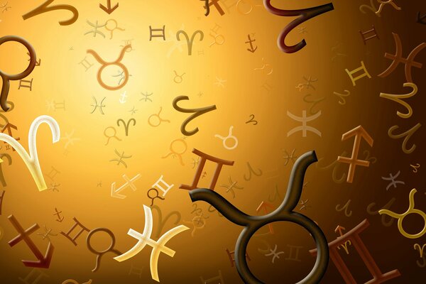 Symboles des signes du zodiaque sur fond d or