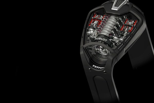 The hublot watch in the Ferrari design