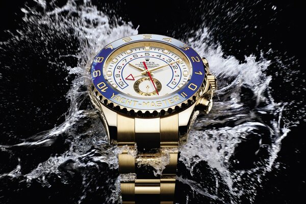 Rolex wristwatch with splashes