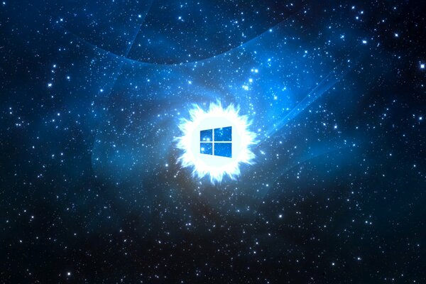 Windows 8 operating system, in the style of space