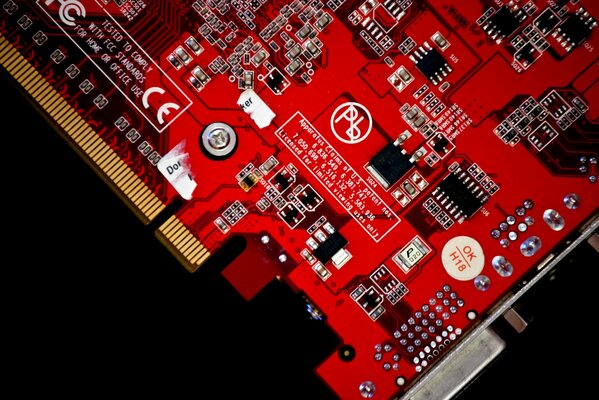 Red microchip detailed image