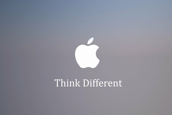 Apple-Slogan - think different auf grauem Hintergrund