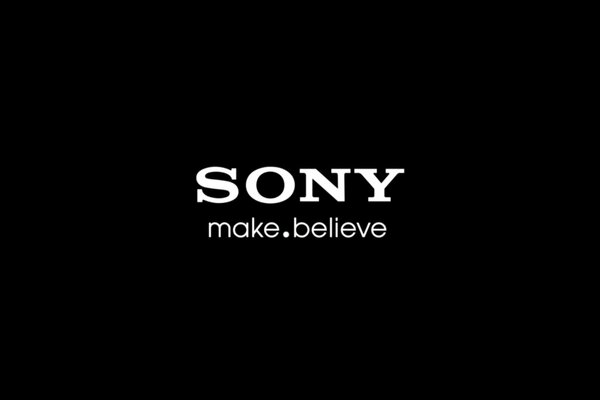 Stilvolles Sony-Logo auf schwarzem Hintergrund