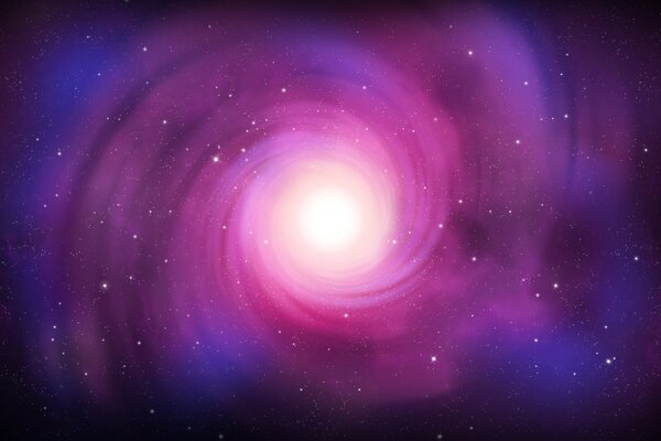 Космос в розовом цвете со спиралями и звёздами