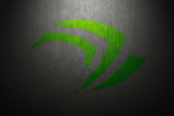 Green nvidia logo on the wall