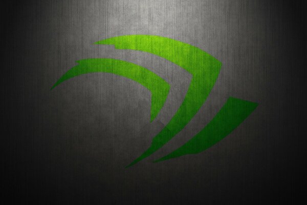 Logotipo verde de nvidia en la pared