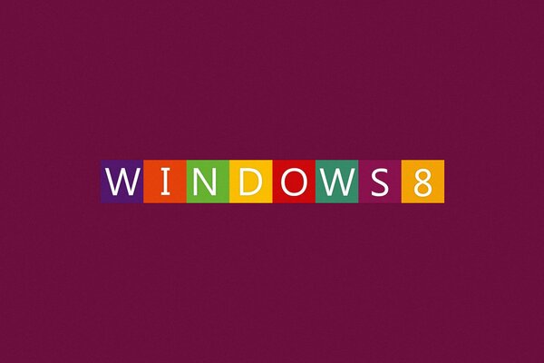 Schematic spelling of the name of the Windows 8 operating system