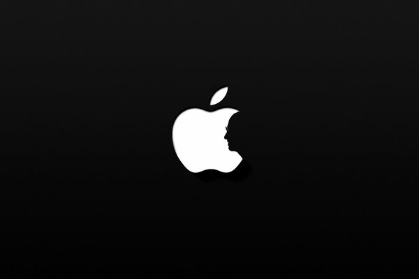 Apple logo on a black background