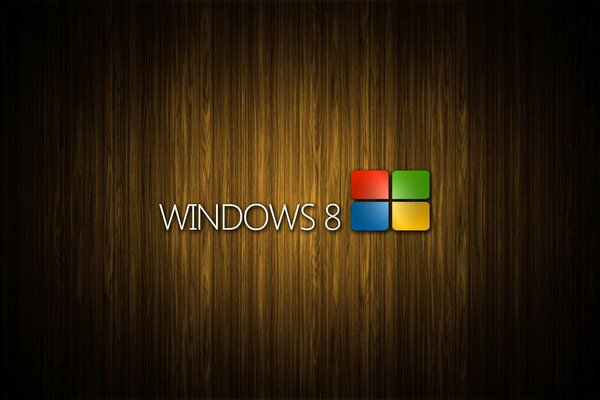 Логотип Windows 8 на мореной доске